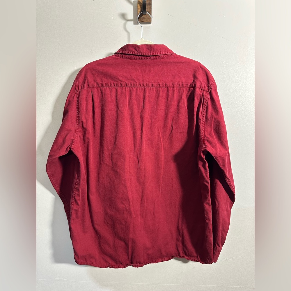 Wrangler Men's L Premium Quality Burgundy Long Sleeve Button Up Shirt | SKU 0888 - Picture 2 of 6